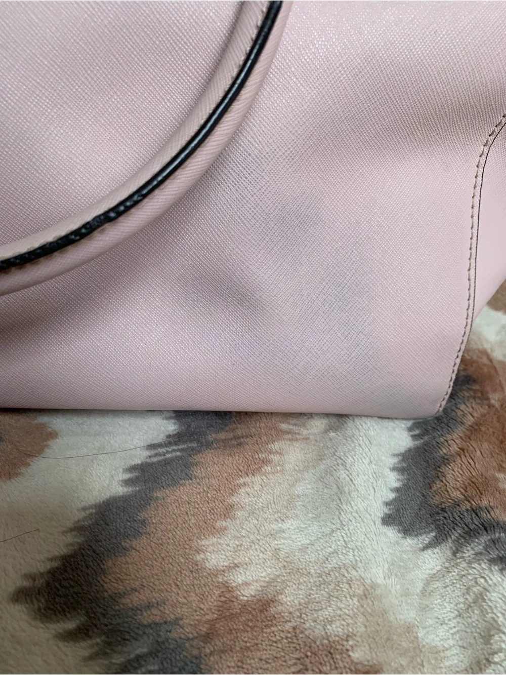 Michael Kors Saffiano Leather Kellen Studded Blossom Satchel Bag in Pink Purse